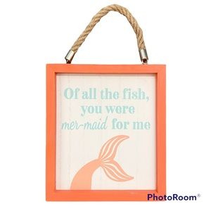 Mermaid Art Home Decor Sign 8x9